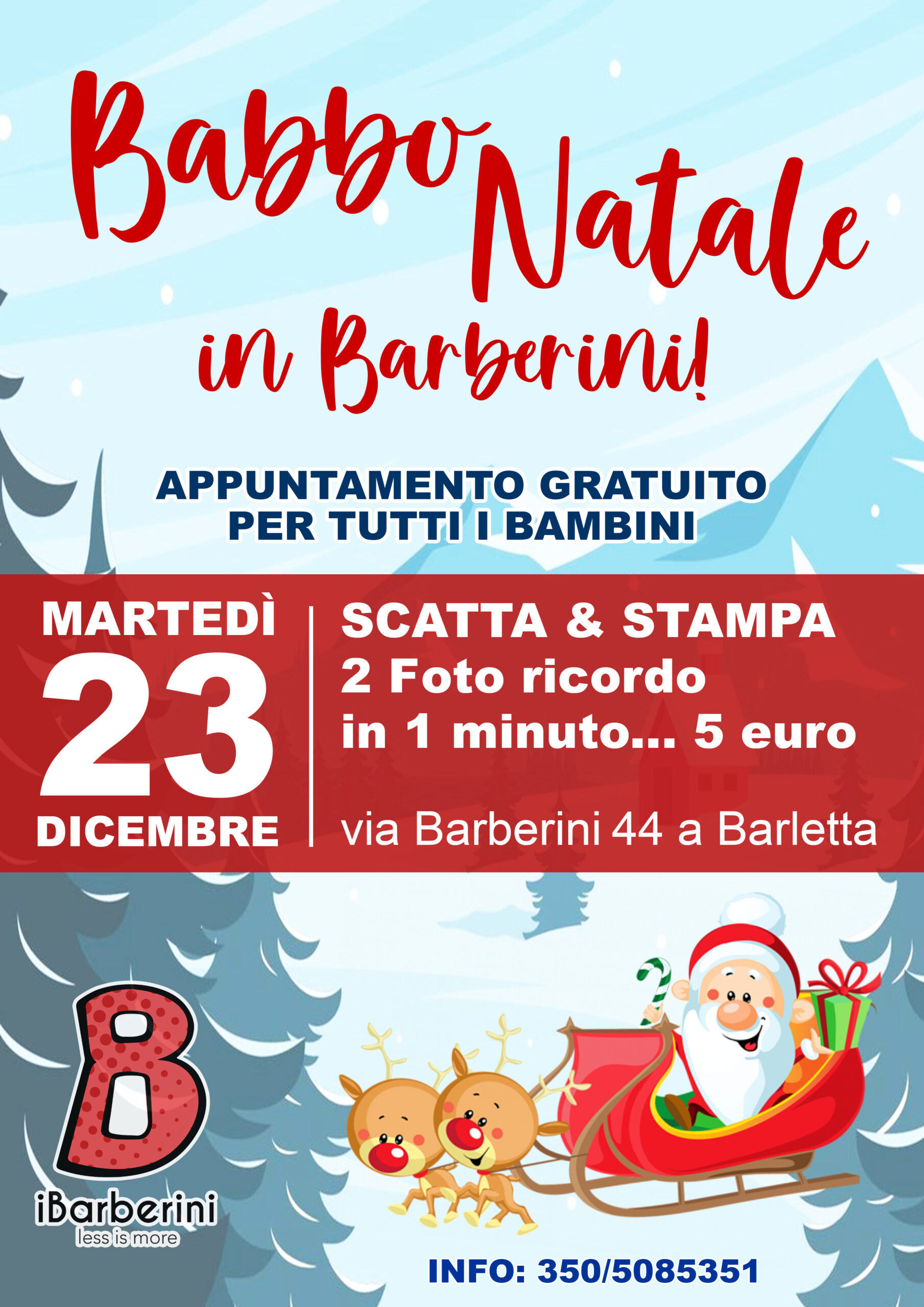 Babbo Natale arriva da iBarberini: foto con Santa Claus il 23 dicembre